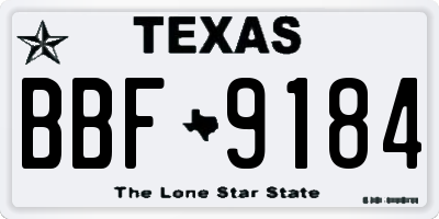 TX license plate BBF9184