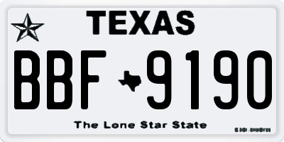 TX license plate BBF9190