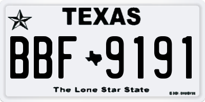 TX license plate BBF9191