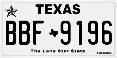 TX license plate BBF9196