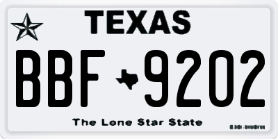 TX license plate BBF9202
