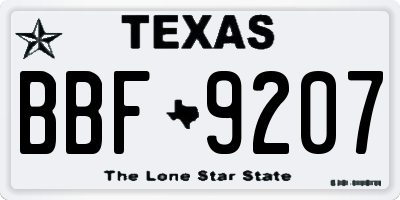 TX license plate BBF9207