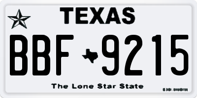 TX license plate BBF9215