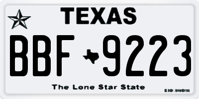 TX license plate BBF9223