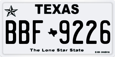 TX license plate BBF9226