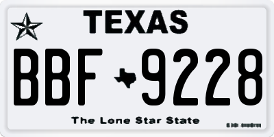 TX license plate BBF9228