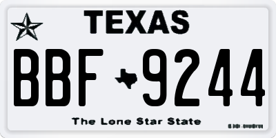 TX license plate BBF9244