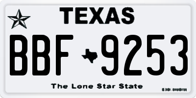 TX license plate BBF9253