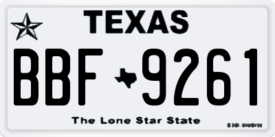 TX license plate BBF9261
