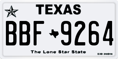 TX license plate BBF9264