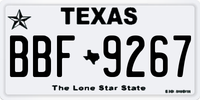 TX license plate BBF9267