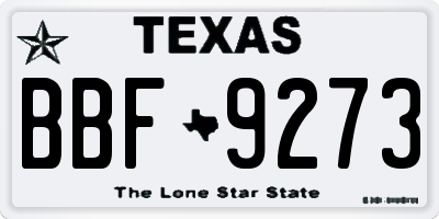 TX license plate BBF9273