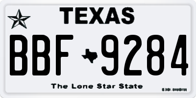 TX license plate BBF9284