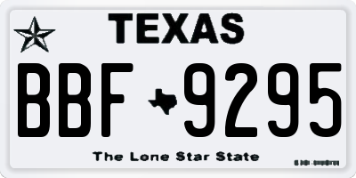 TX license plate BBF9295