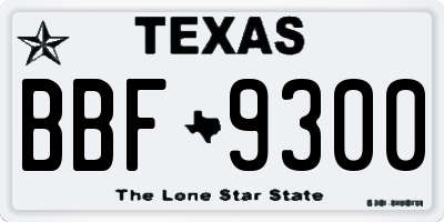 TX license plate BBF9300