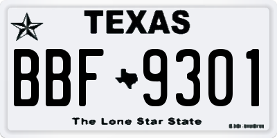 TX license plate BBF9301