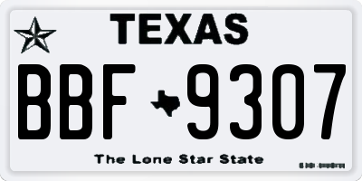 TX license plate BBF9307