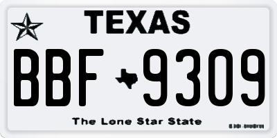 TX license plate BBF9309