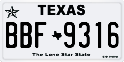 TX license plate BBF9316