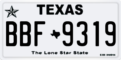 TX license plate BBF9319