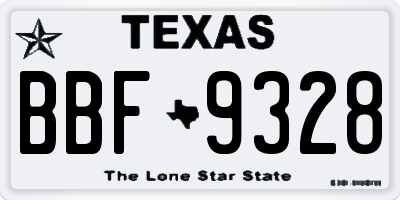 TX license plate BBF9328
