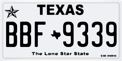 TX license plate BBF9339