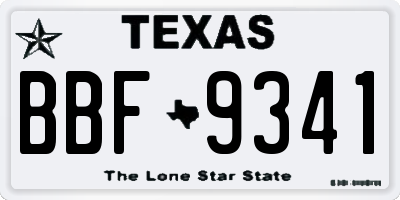 TX license plate BBF9341