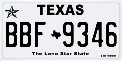 TX license plate BBF9346