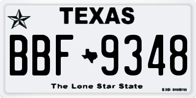 TX license plate BBF9348