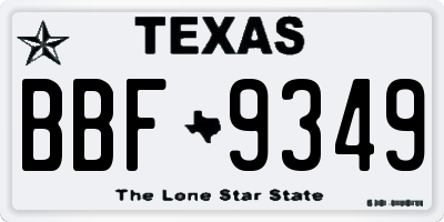 TX license plate BBF9349