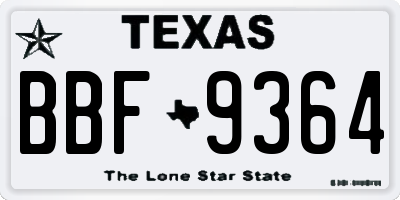 TX license plate BBF9364