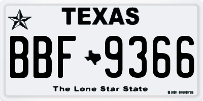 TX license plate BBF9366