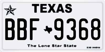 TX license plate BBF9368