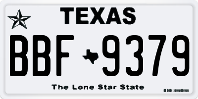 TX license plate BBF9379