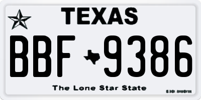 TX license plate BBF9386