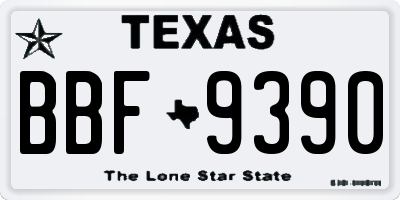 TX license plate BBF9390