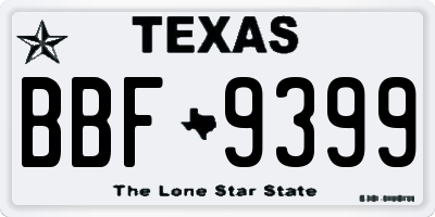 TX license plate BBF9399