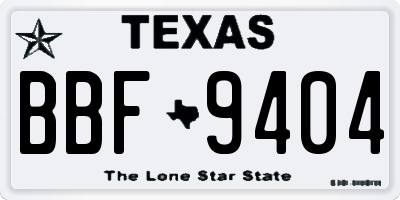 TX license plate BBF9404