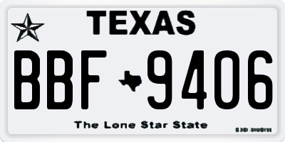 TX license plate BBF9406