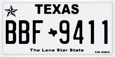 TX license plate BBF9411