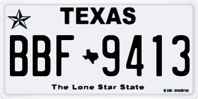 TX license plate BBF9413