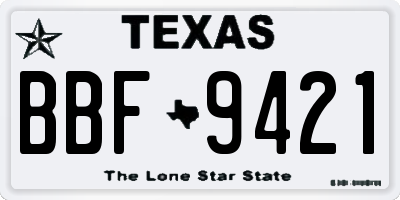 TX license plate BBF9421
