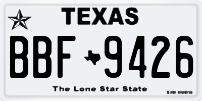 TX license plate BBF9426