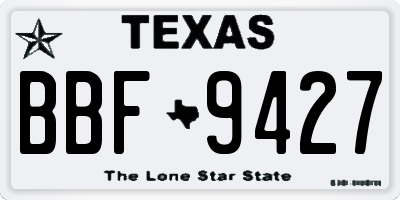 TX license plate BBF9427