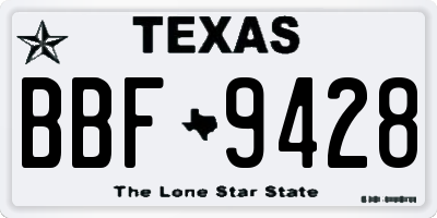 TX license plate BBF9428