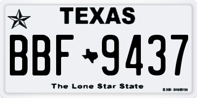 TX license plate BBF9437