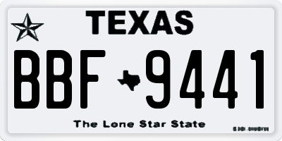 TX license plate BBF9441