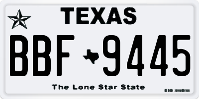 TX license plate BBF9445