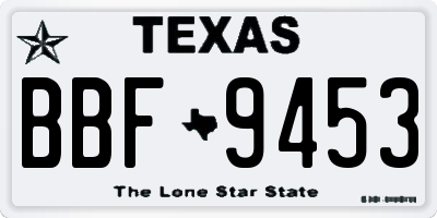 TX license plate BBF9453