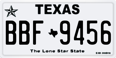 TX license plate BBF9456